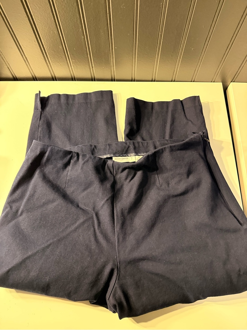 Susan Graver Navy Capris with Pull-On Waist